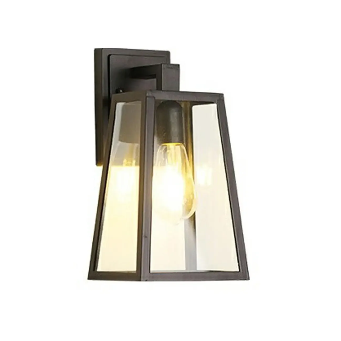 Industrial Black Metal Geometric Wall Sconce Image - 9