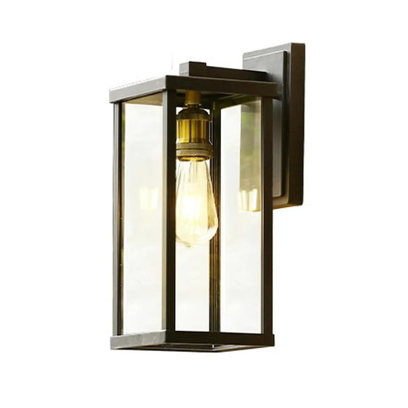 Industrial Black Metal Geometric Wall Sconce Image - 10 | homeyfad