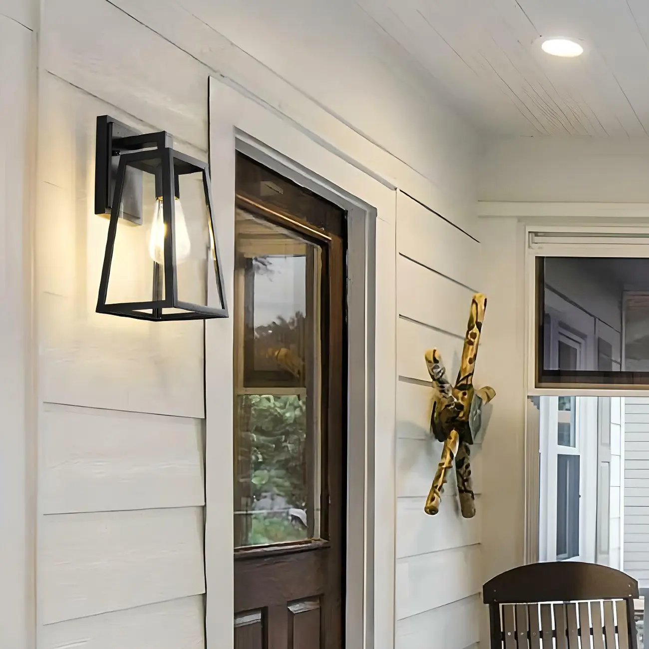 Industrial Black Metal Geometric Wall Sconce Image - 2 | homeyfad