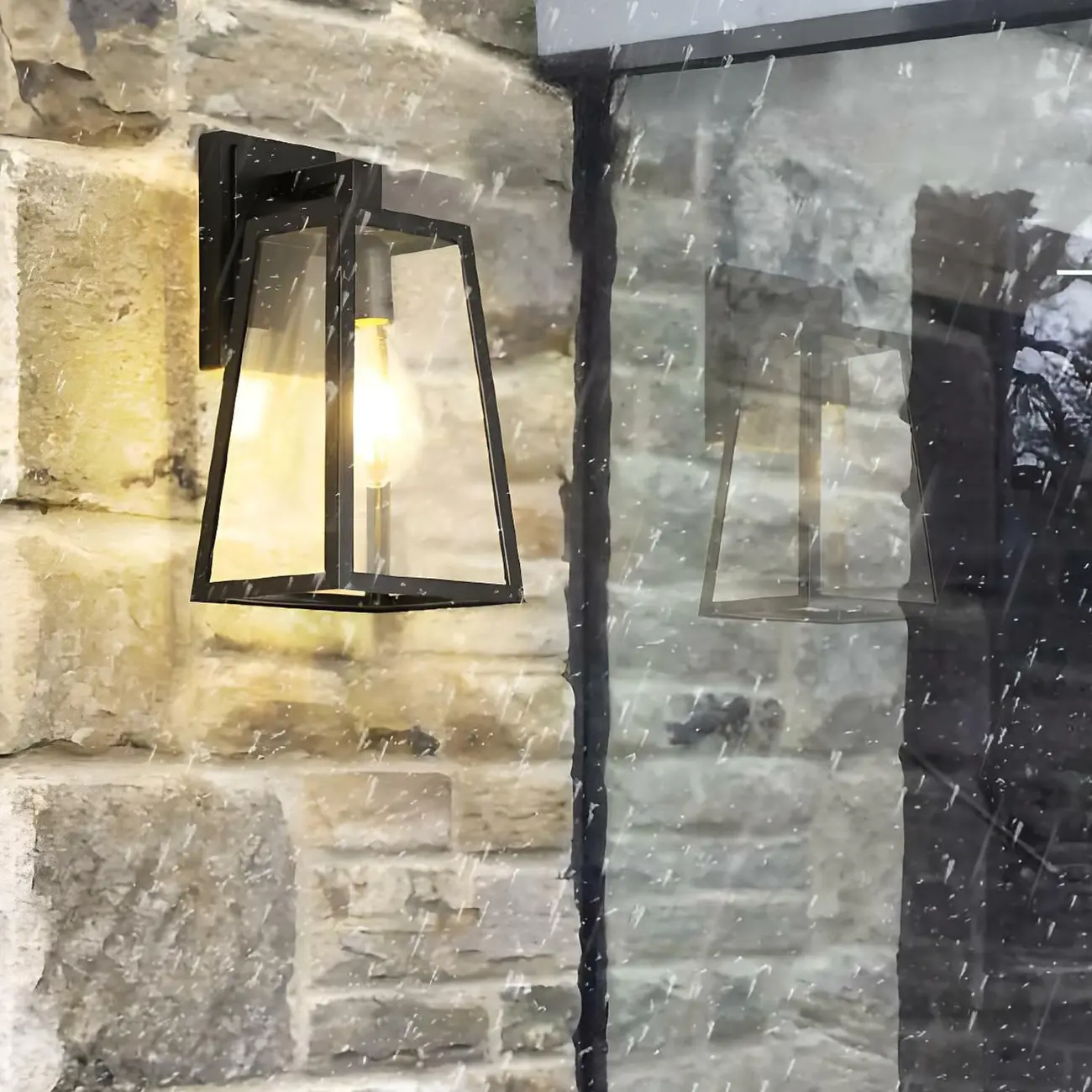 Industrial Black Metal Geometric Wall Sconce Image - 5 | homeyfad