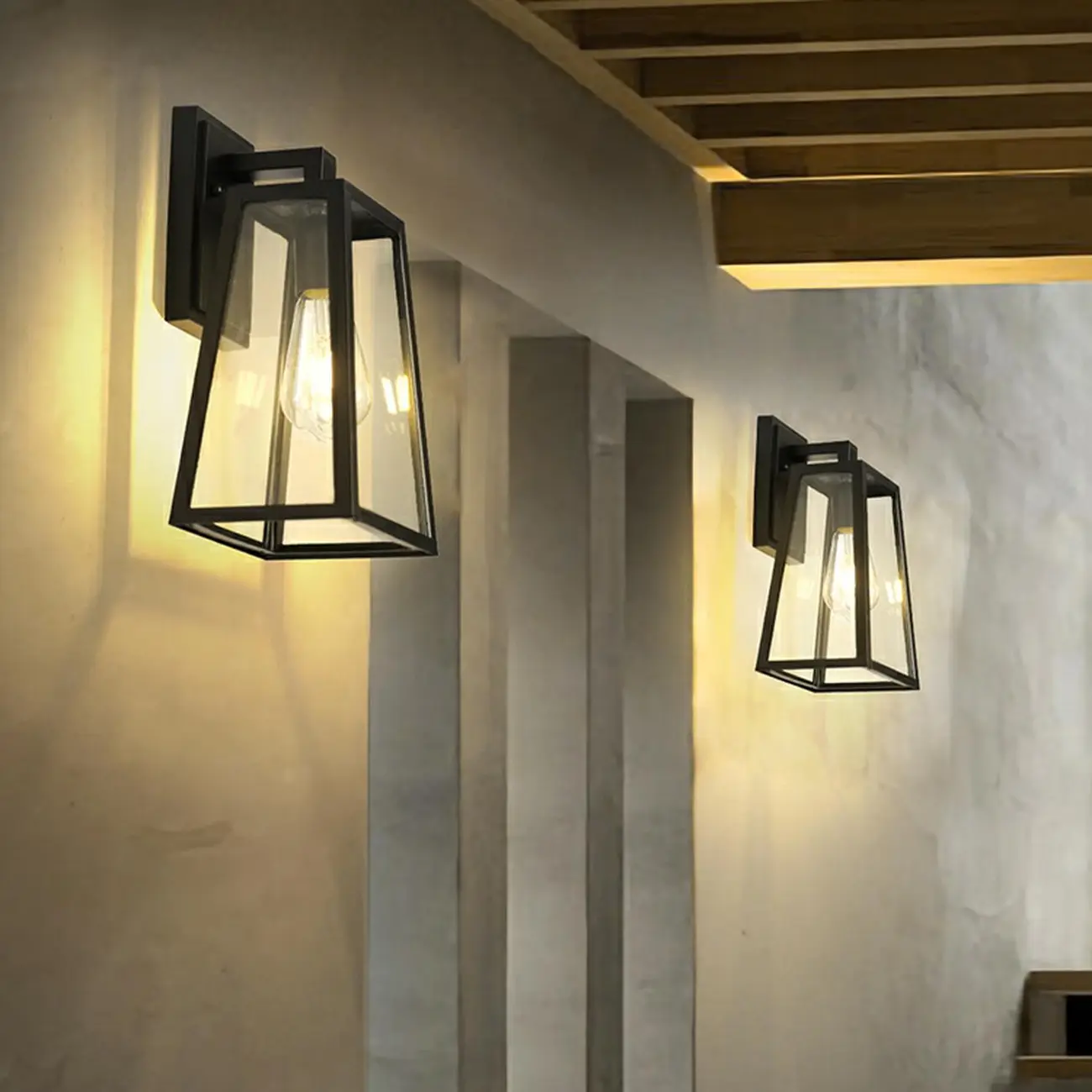 Industrial Black Metal Geometric Wall Sconce Image - 6 | homeyfad