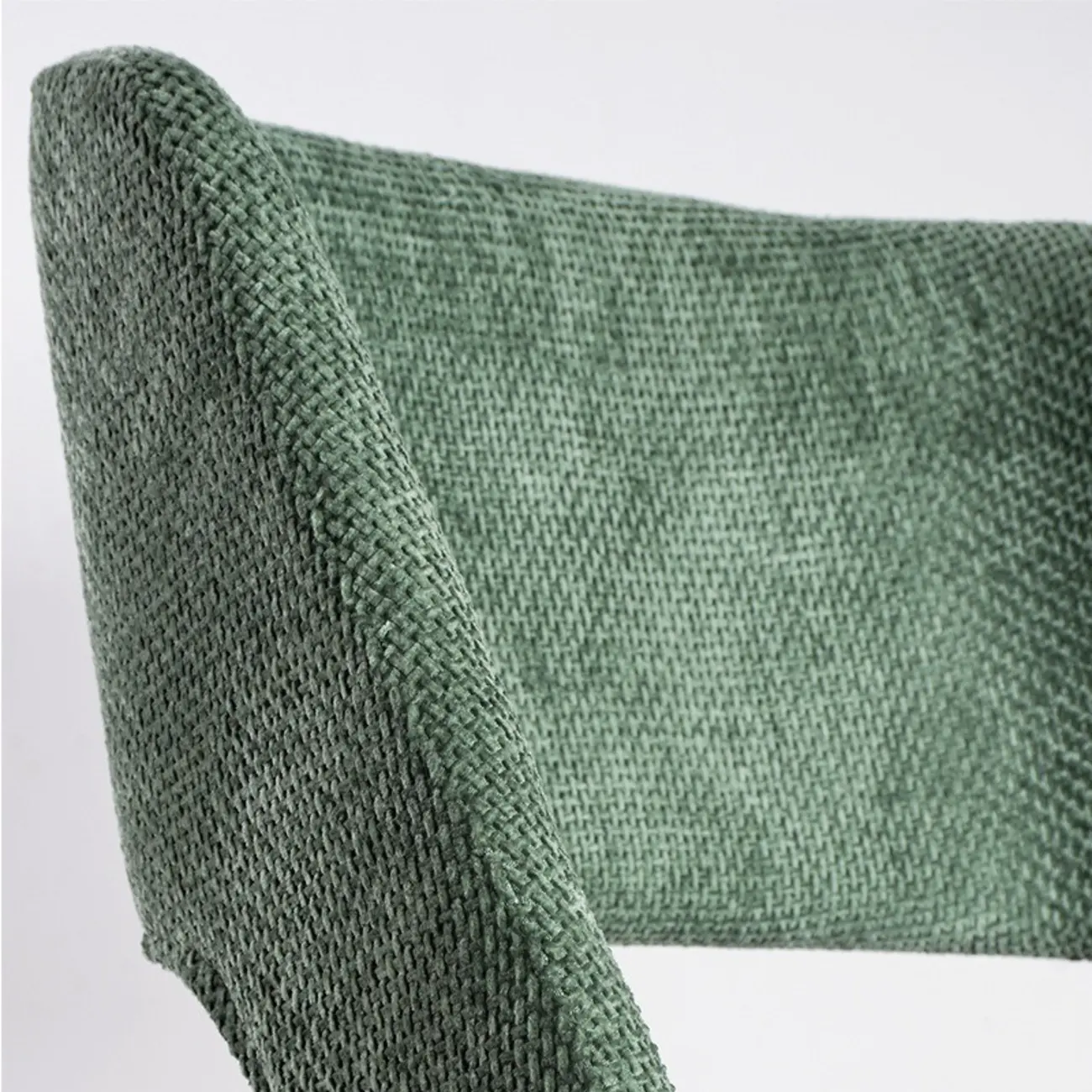 Modern Green Cotton Linen Upholstered Dining Chair Image - 4 | homeyfad