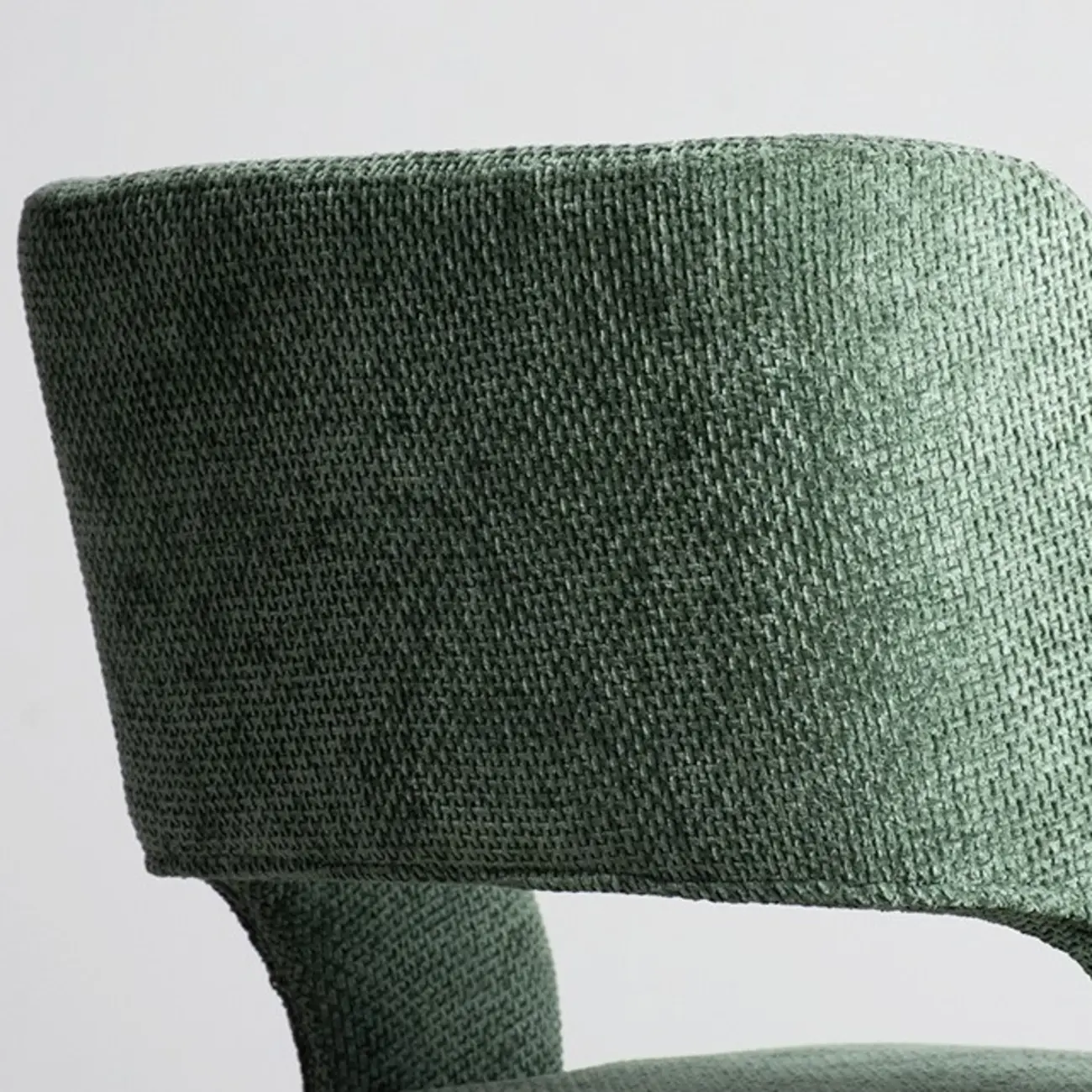 Modern Green Cotton Linen Upholstered Dining Chair Image - 5 | homeyfad