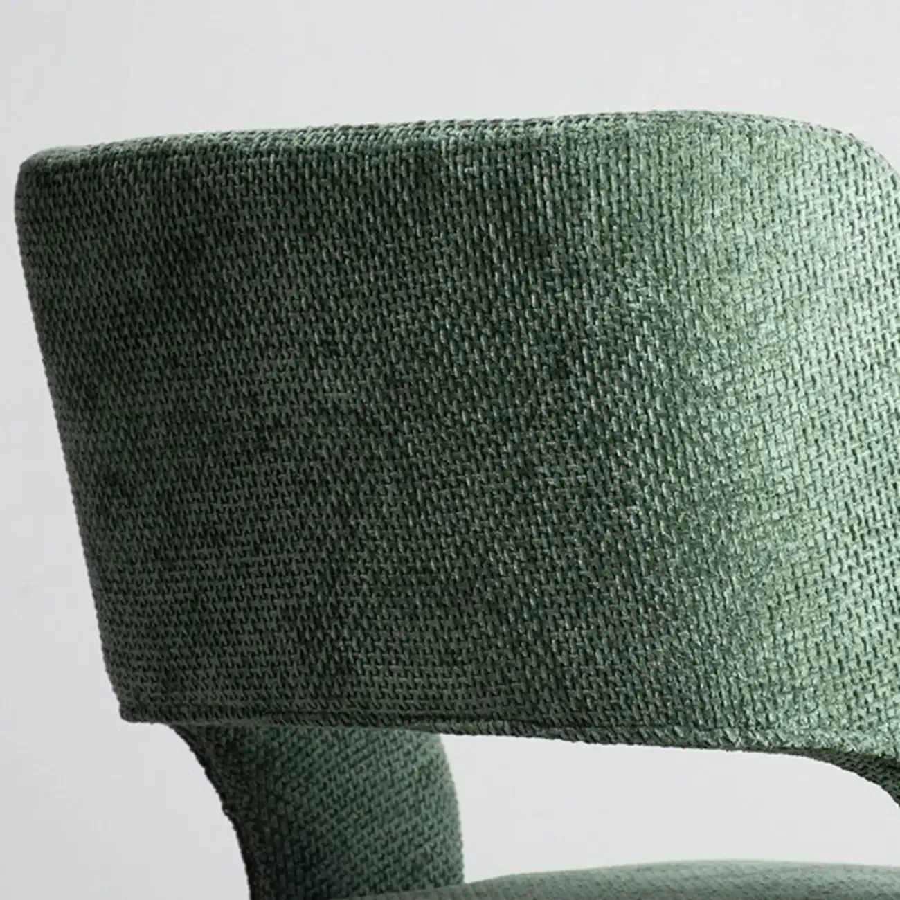 Modern Green Cotton Linen Upholstered Dining Chair Image - 5