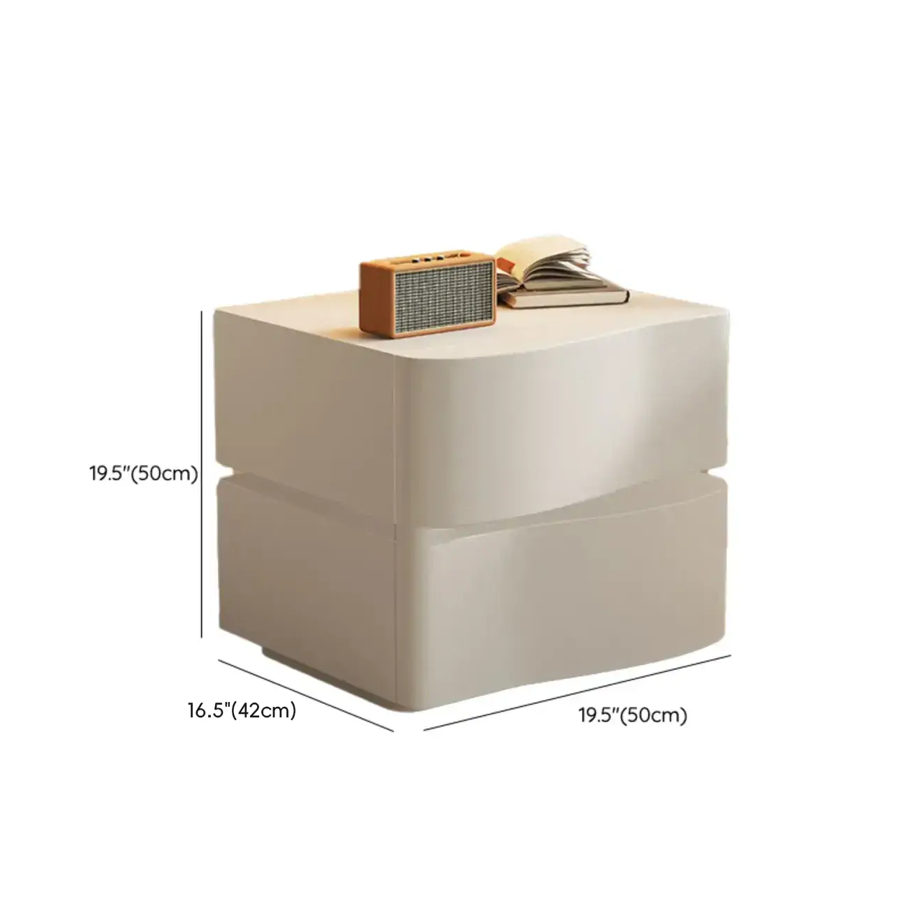 Modern White Waved Wood 3-Drawer Nightstand Image - 17 | homeyfad