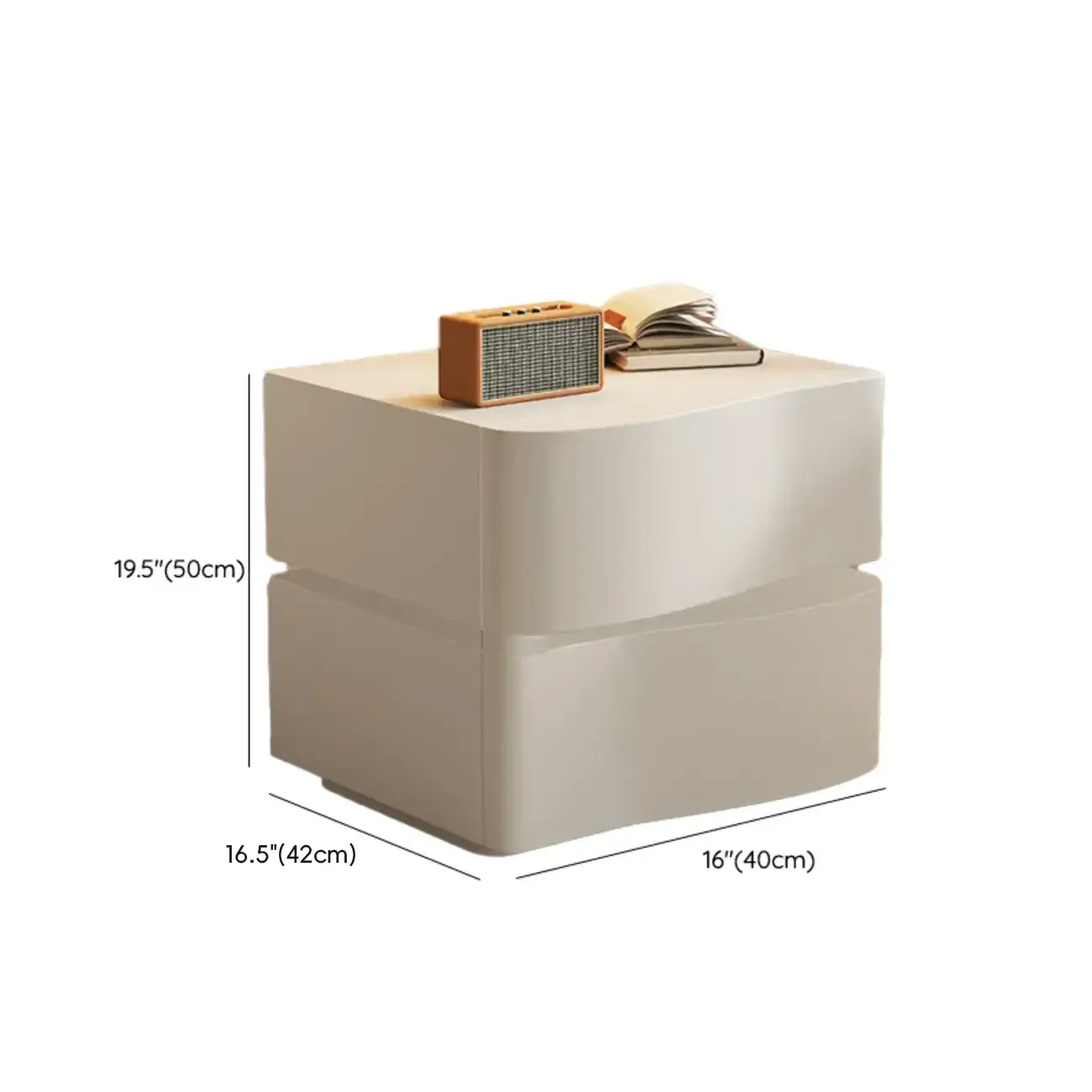 Modern White Waved Wood 3-Drawer Nightstand Image - 18 | homeyfad