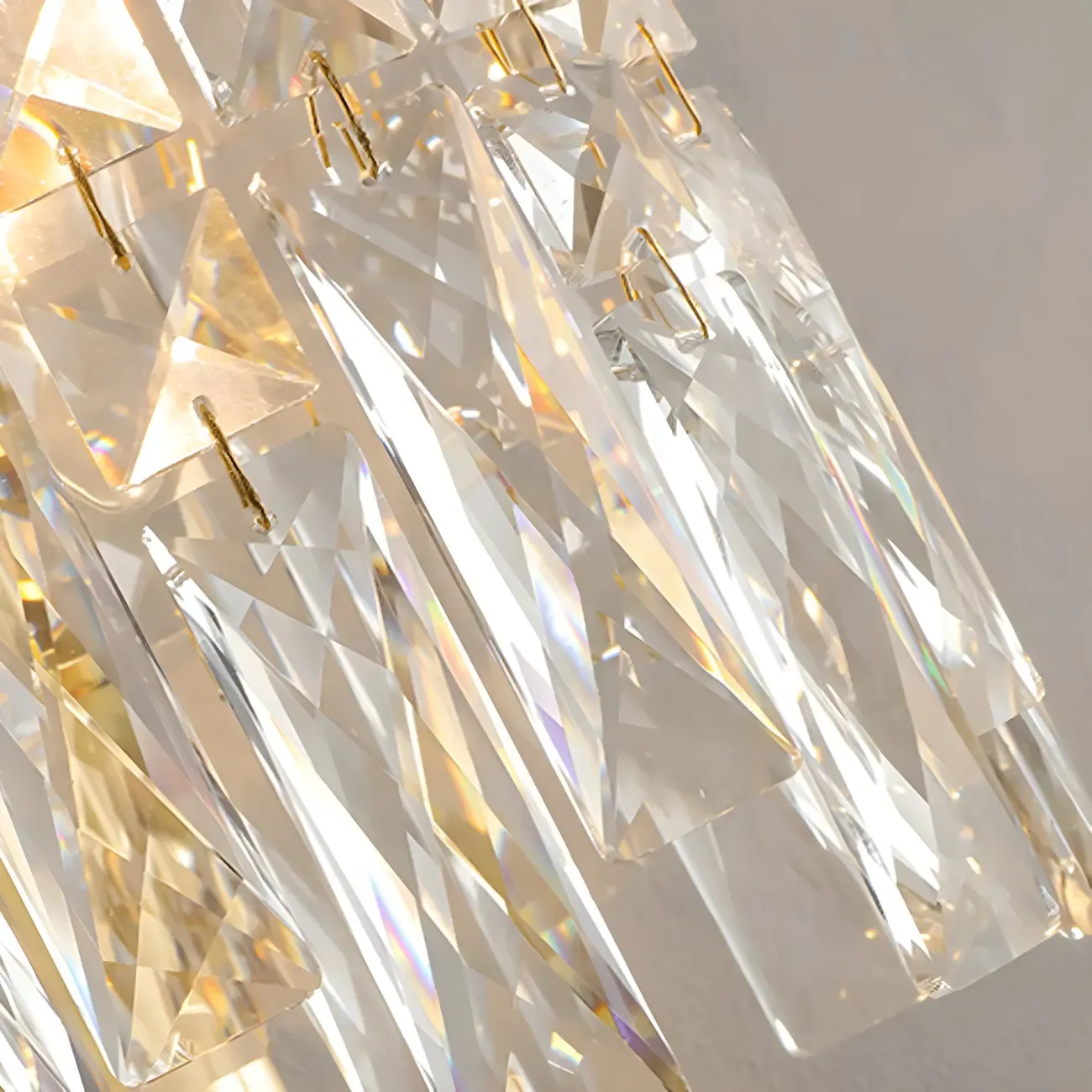 Luxury Crystal Shade Brass Wall Sconce for Living Room Image - 17