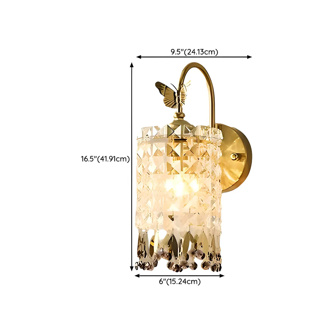 Luxury Crystal Shade Brass Wall Sconce for Living Room Image - 19 | homeyfad