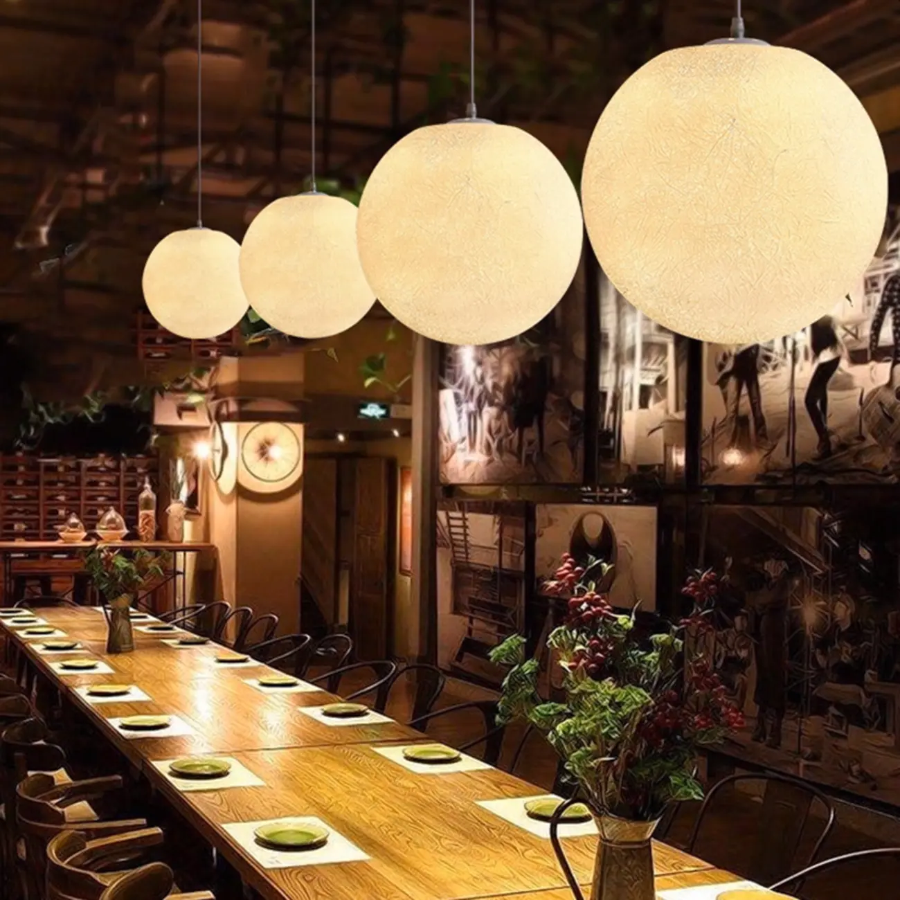 Dimmable 3D Moon Pendant Light for Modern Bedside Decor Image - 4 | homeyfad