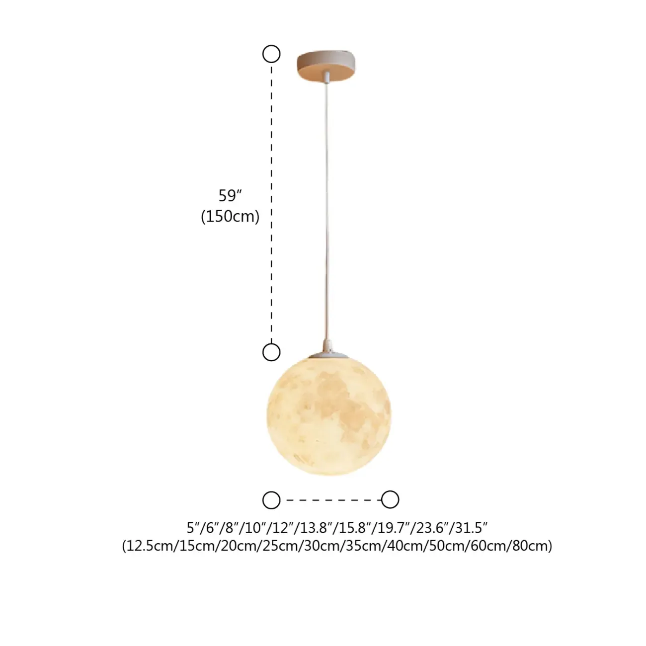 Dimmable 3D Moon Pendant Light for Modern Bedside Decor Image - 20