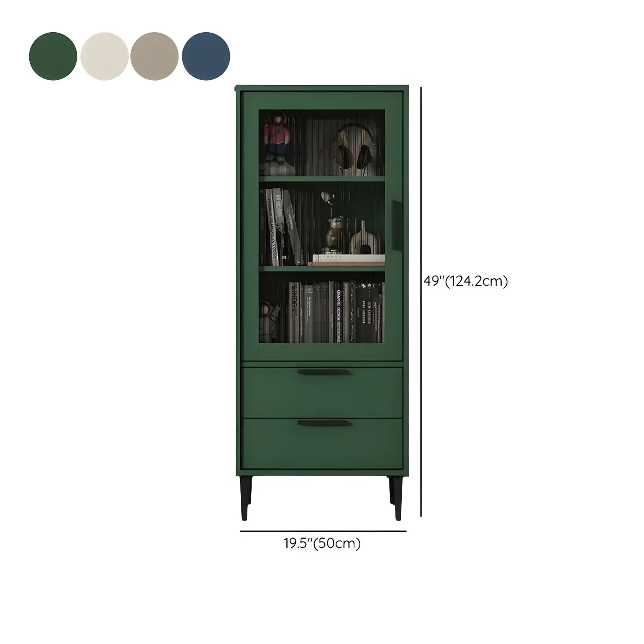 Modern Stylish Cream White Wood Glass Storage Cabinet Image - 31 | homeyfad