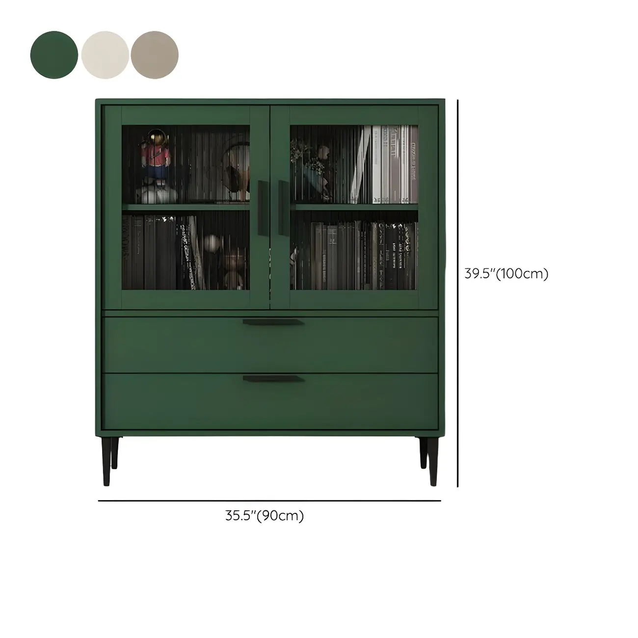 Modern Stylish Cream White Wood Glass Storage Cabinet Image - 33 | homeyfad