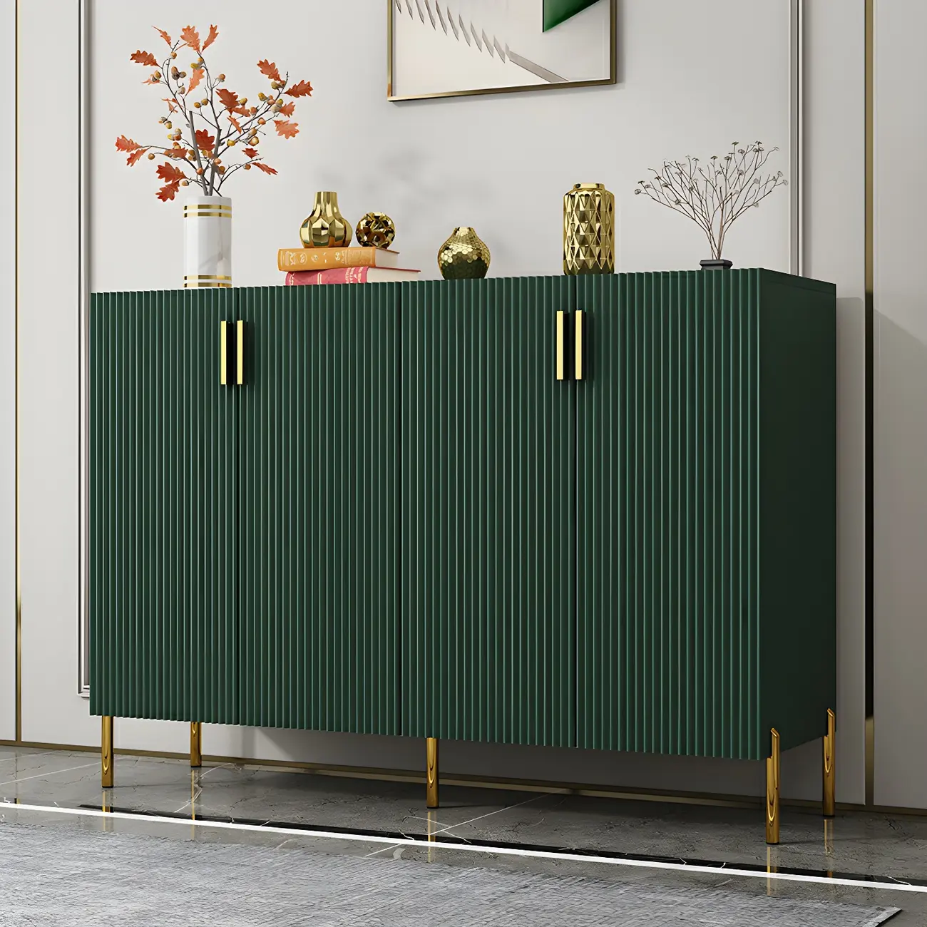 Contemporary Blue Wooden Shoe Storage Cabinet Image - 3 | homeyfad