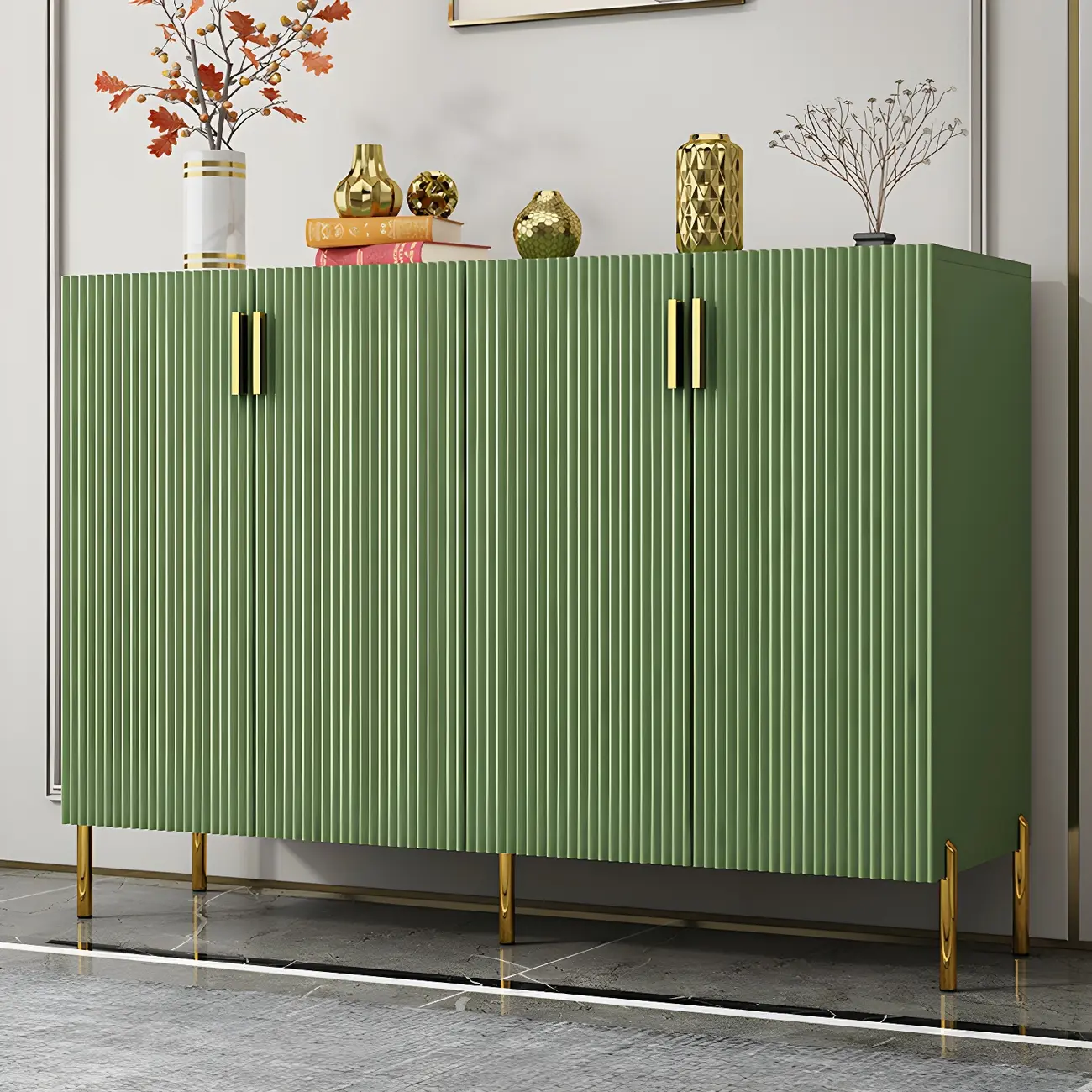 Contemporary Blue Wooden Shoe Storage Cabinet Image - 4 | homeyfad