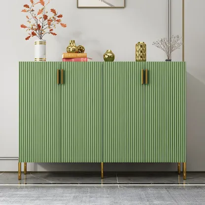 Contemporary Blue Wooden Shoe Storage Cabinet Image - 8