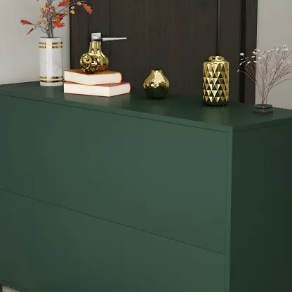 Contemporary Blue Wooden Shoe Storage Cabinet Image - 12