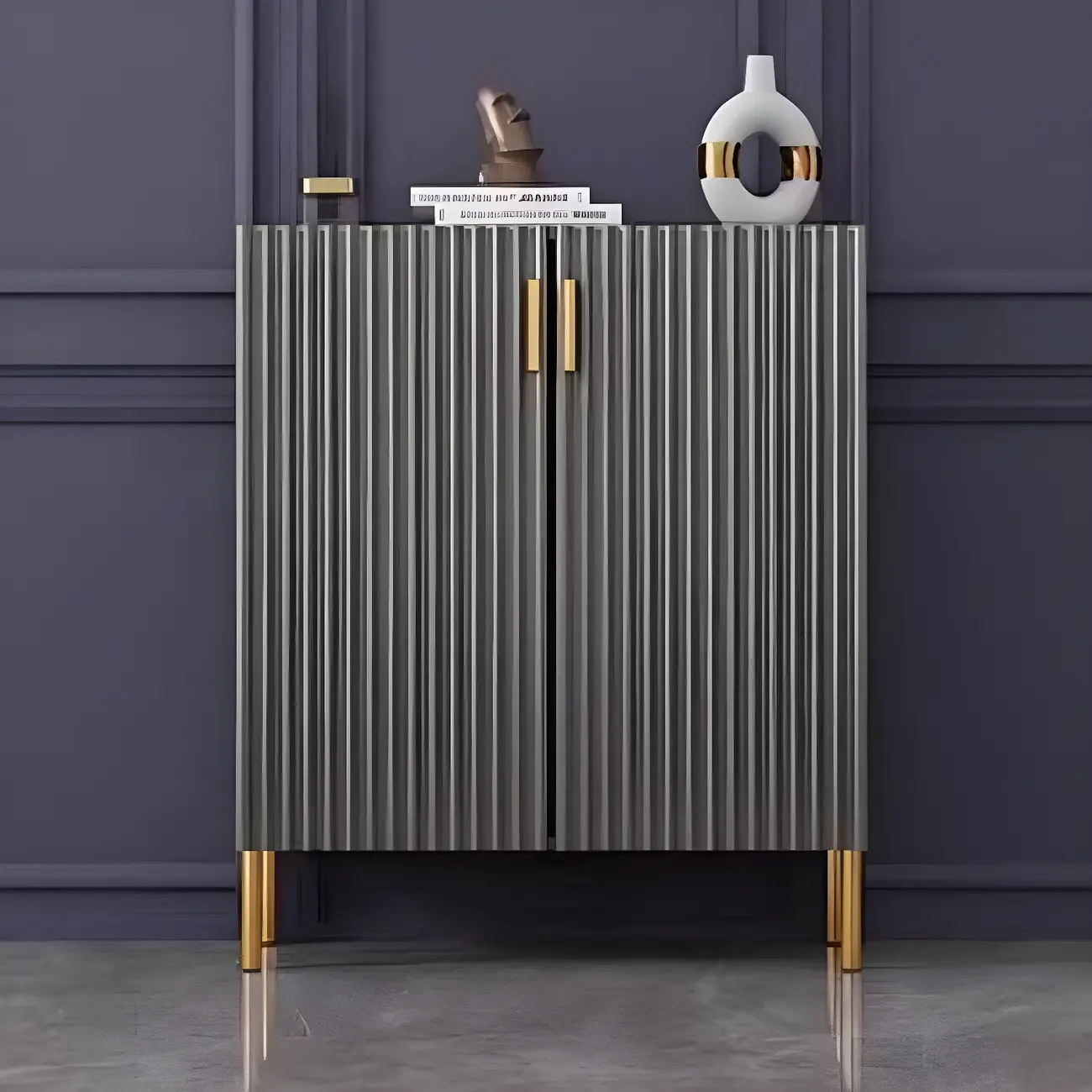 Contemporary Blue Wooden Shoe Storage Cabinet Image - 13 | homeyfad