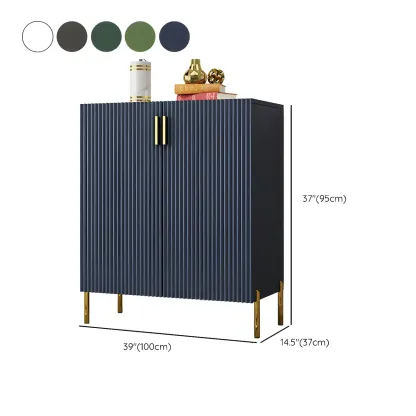 Contemporary Blue Wooden Shoe Storage Cabinet Image - 21