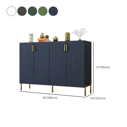 Contemporary Blue Wooden Shoe Storage Cabinet Image - 22