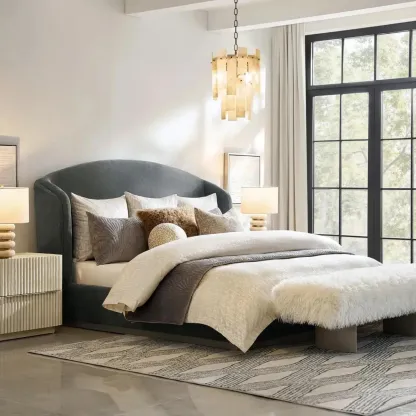 Natural Alabaster Chandelier with Gold Frame Image - 6