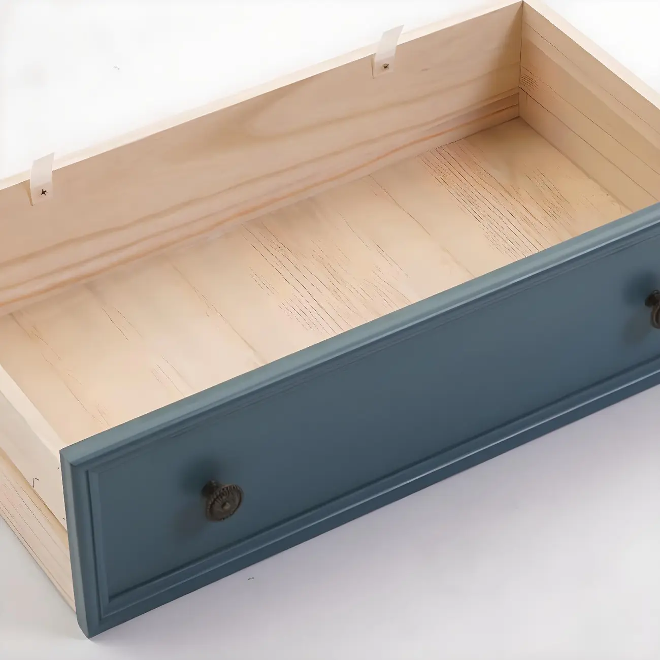 Elegant Classic Lacquered White Brown Wooden Storage Chest Image - 23 | homeyfad