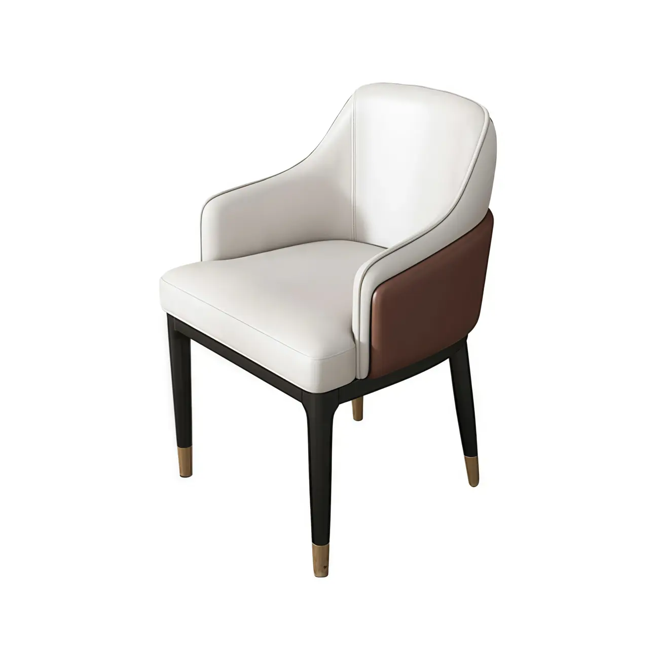 Modern Genuine Leather Sloped Arms Low Back Dining Chair Image - 14 | homeyfad