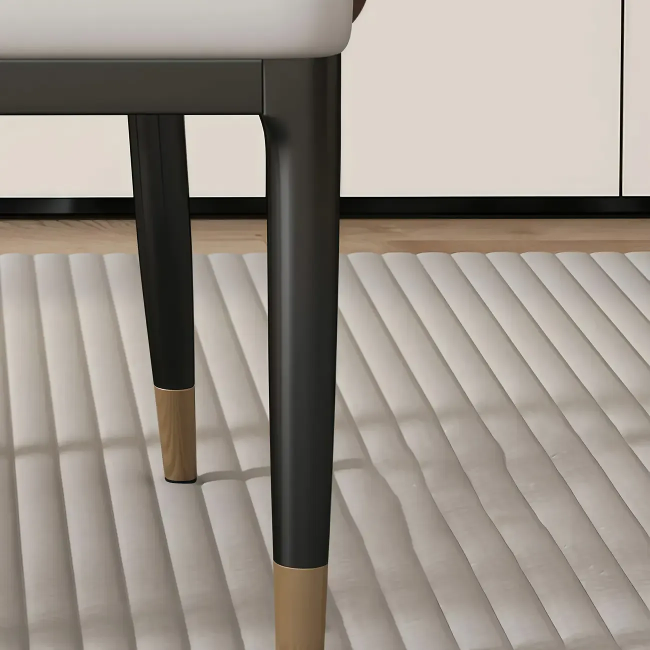 Modern Genuine Leather Sloped Arms Low Back Dining Chair Image - 6