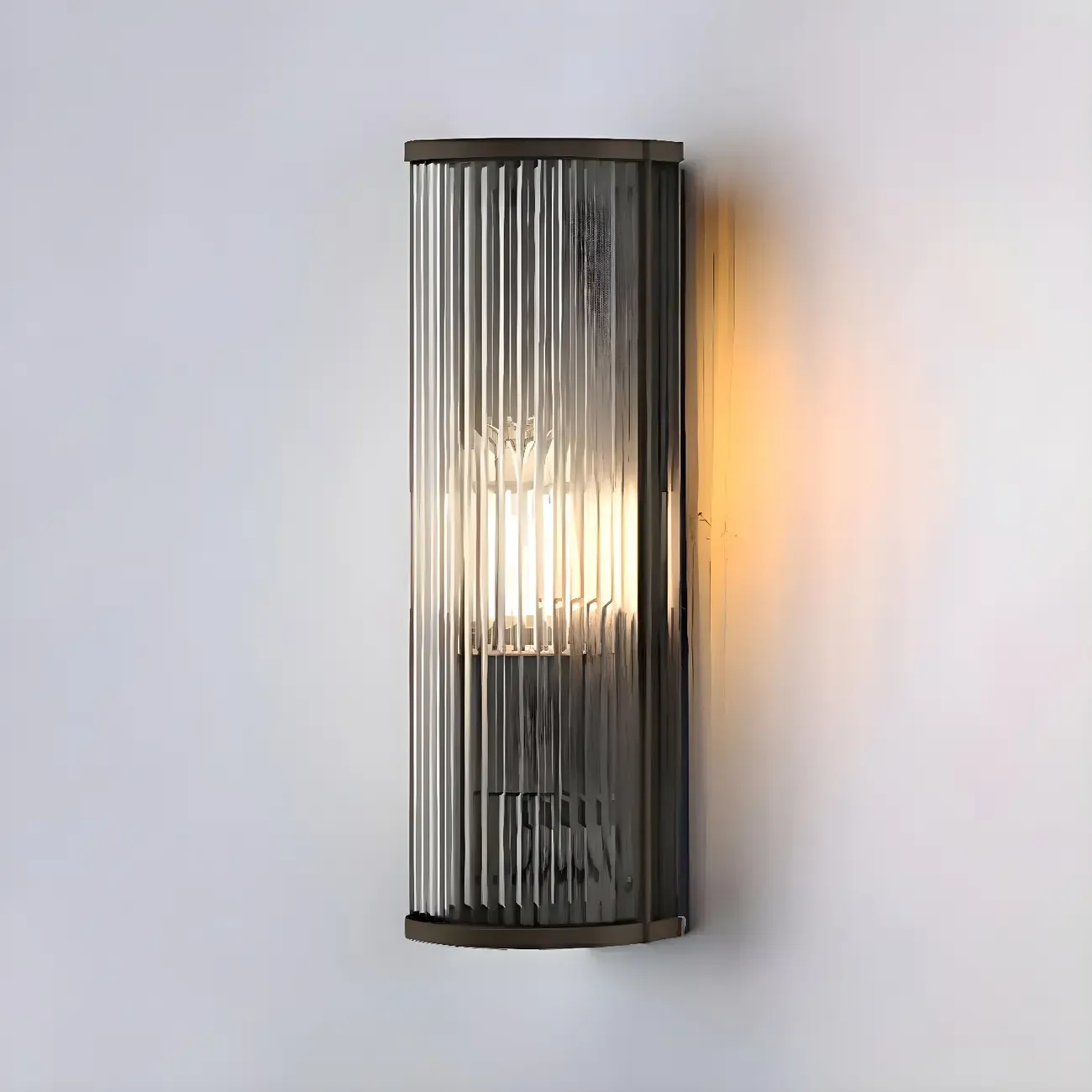 Modern Black Steel Clear Acrylic Vertical Wall Sconce Image - 5