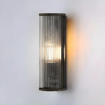 Modern Black Steel Clear Acrylic Vertical Wall Sconce Image - 5