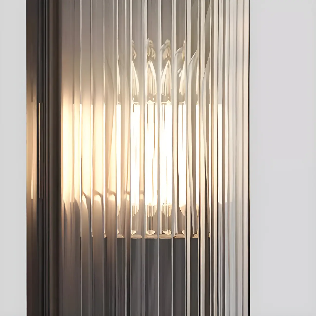 Modern Black Steel Clear Acrylic Vertical Wall Sconce Image - 6 | homeyfad