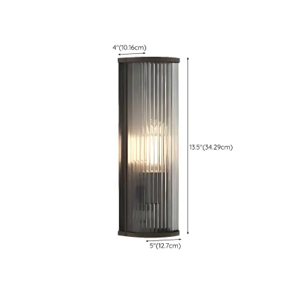 Modern Black Steel Clear Acrylic Vertical Wall Sconce #size