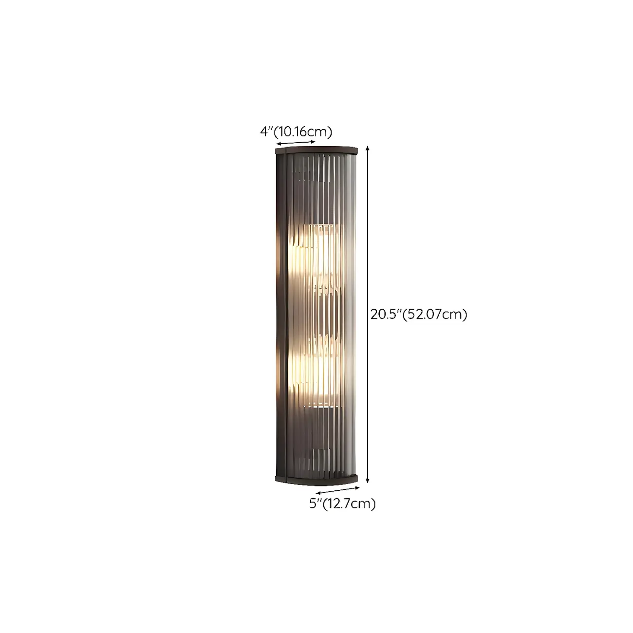 Modern Black Steel Clear Acrylic Vertical Wall Sconce Image - 10 | homeyfad