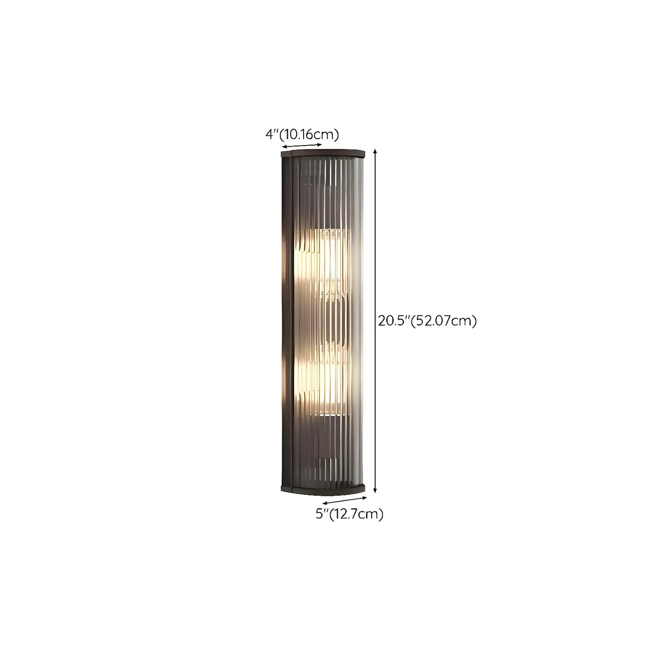 Modern Black Steel Clear Acrylic Vertical Wall Sconce Image - 10