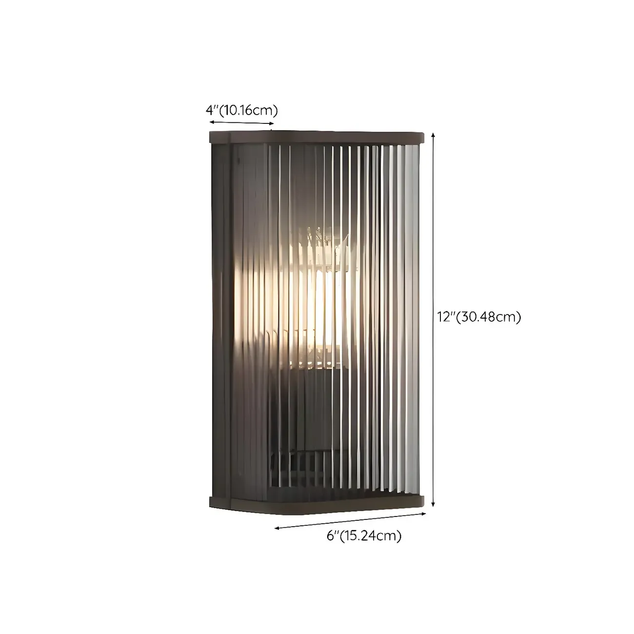 Modern Black Steel Clear Acrylic Vertical Wall Sconce Image - 11