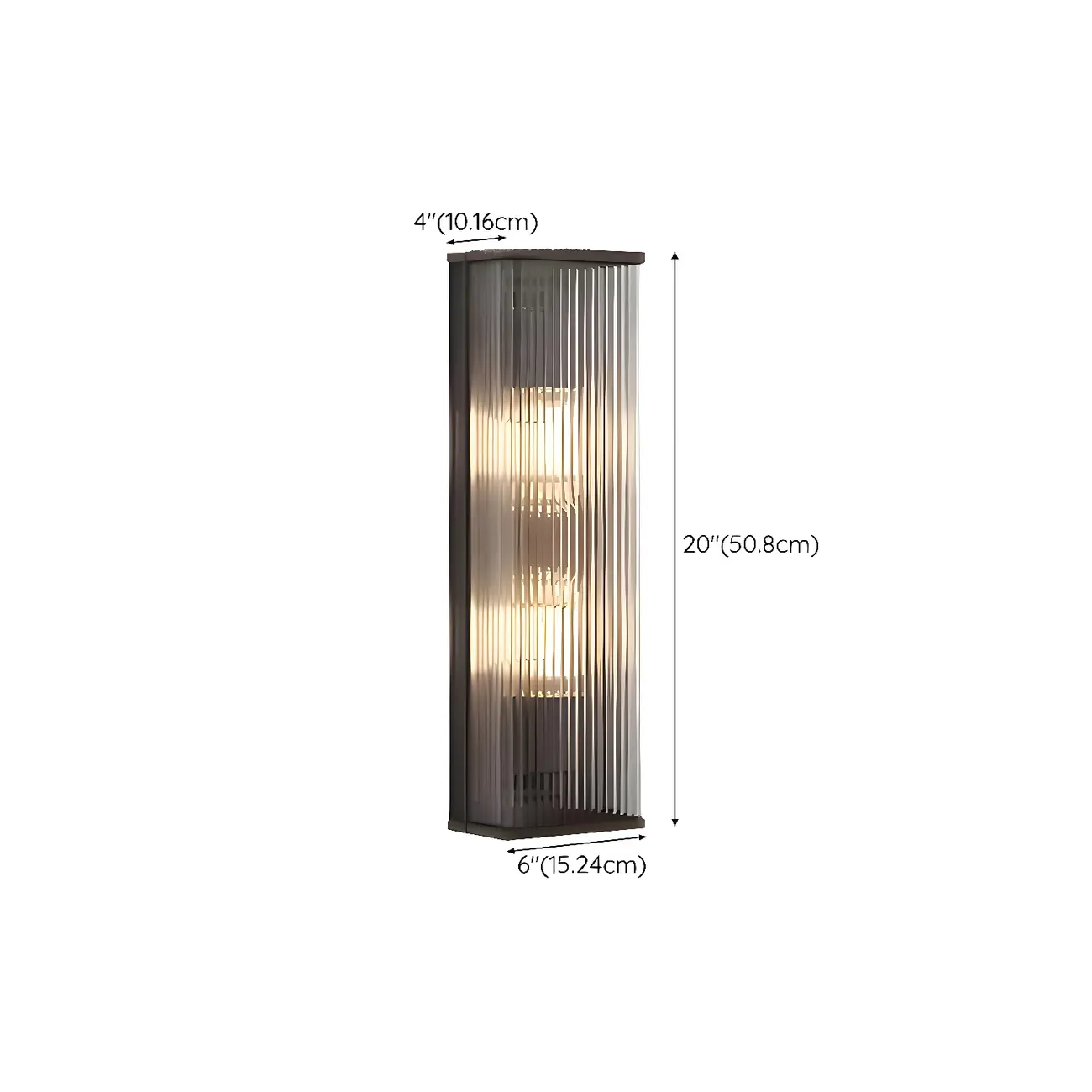 Modern Black Steel Clear Acrylic Vertical Wall Sconce Image - 12 | homeyfad