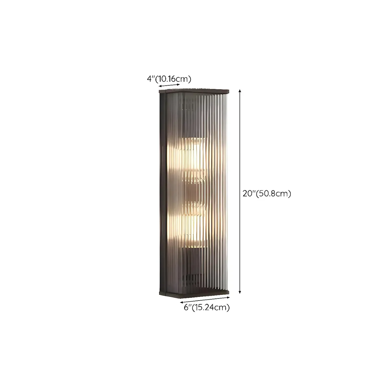 Modern Black Steel Clear Acrylic Vertical Wall Sconce Image - 12