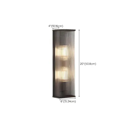 Modern Black Steel Clear Acrylic Vertical Wall Sconce Image - 12