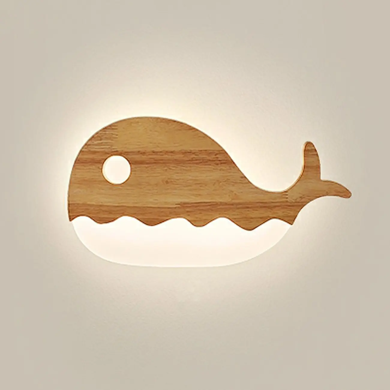 kids Moon-Shaped Wooden Wall Sconce for Bedroom Decor | homeyfad