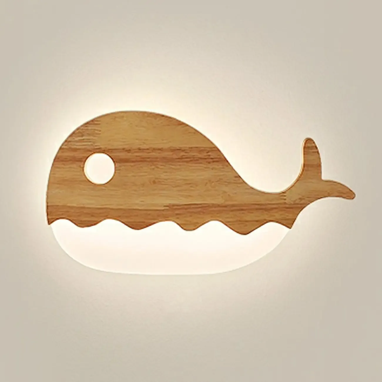 kids Moon-Shaped Wooden Wall Sconce for Bedroom Decor | HomeyFad