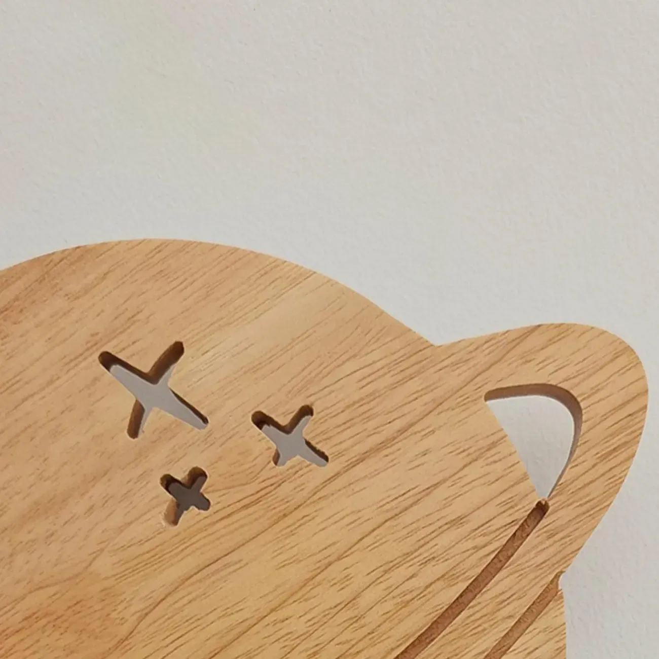 kids Moon-Shaped Wooden Wall Sconce for Bedroom Decor