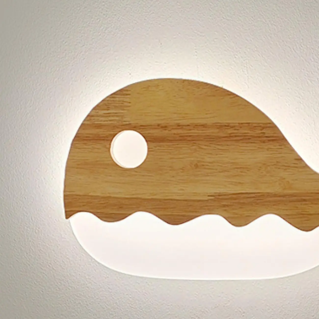 kids Moon-Shaped Wooden Wall Sconce for Bedroom Decor | homeyfad