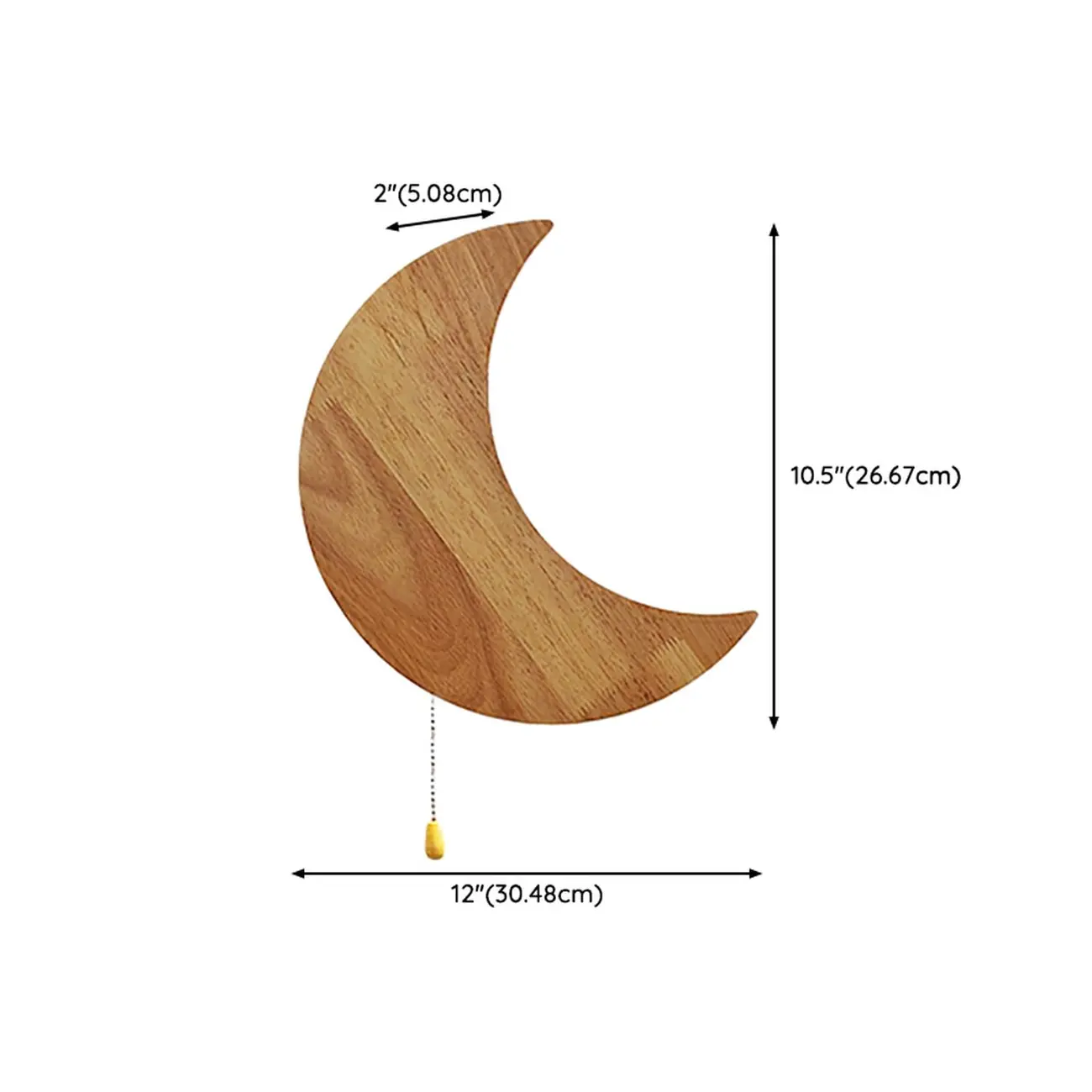 kids Moon-Shaped Wooden Wall Sconce for Bedroom Decor | homeyfad