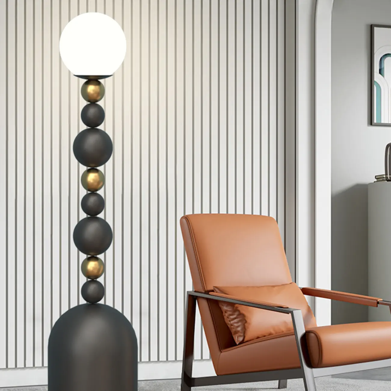 Industrial Metal Globe Floor Lamp With Rocker Switch Image - 1 | homeyfad