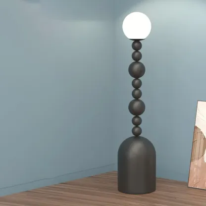 Industrial Metal Globe Floor Lamp With Rocker Switch Image - 2