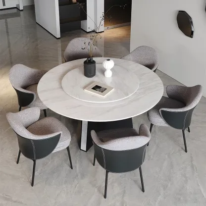 Modern Cotton-linen Upholstered Low Back Arm Chairs Image - 2