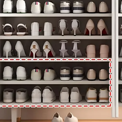 Green Wood Shoe Cabinet with Adjustable Shelves Image - 16