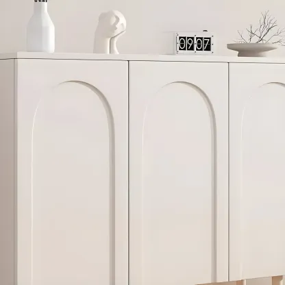 Green Wood Shoe Cabinet with Adjustable Shelves Image - 18