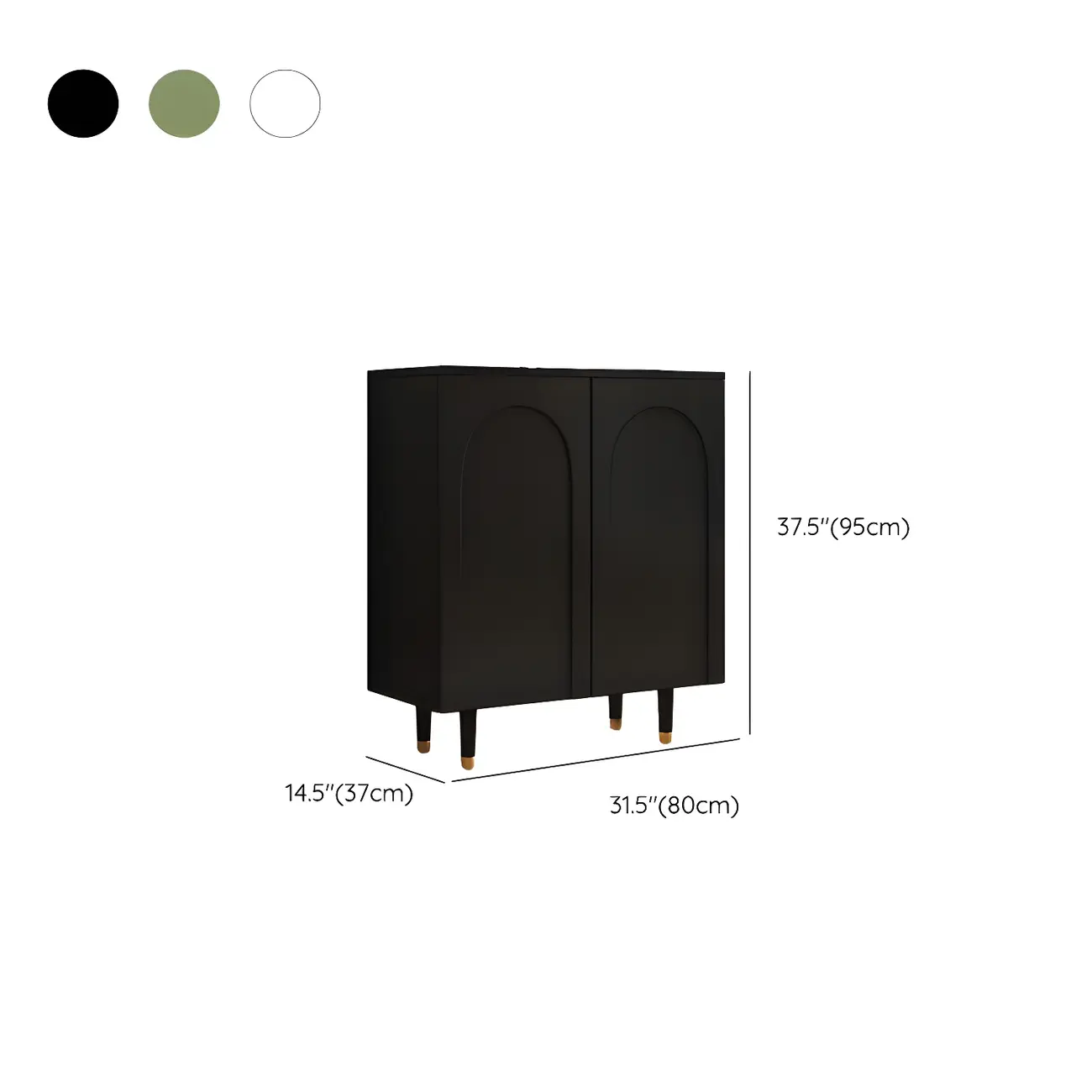 Green Wood Shoe Cabinet with Adjustable Shelves Image - 21 | homeyfad