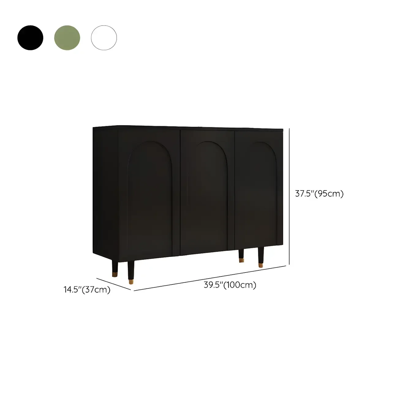 Green Wood Shoe Cabinet with Adjustable Shelves Image - 22