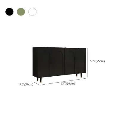 Green Wood Shoe Cabinet with Adjustable Shelves Image - 25